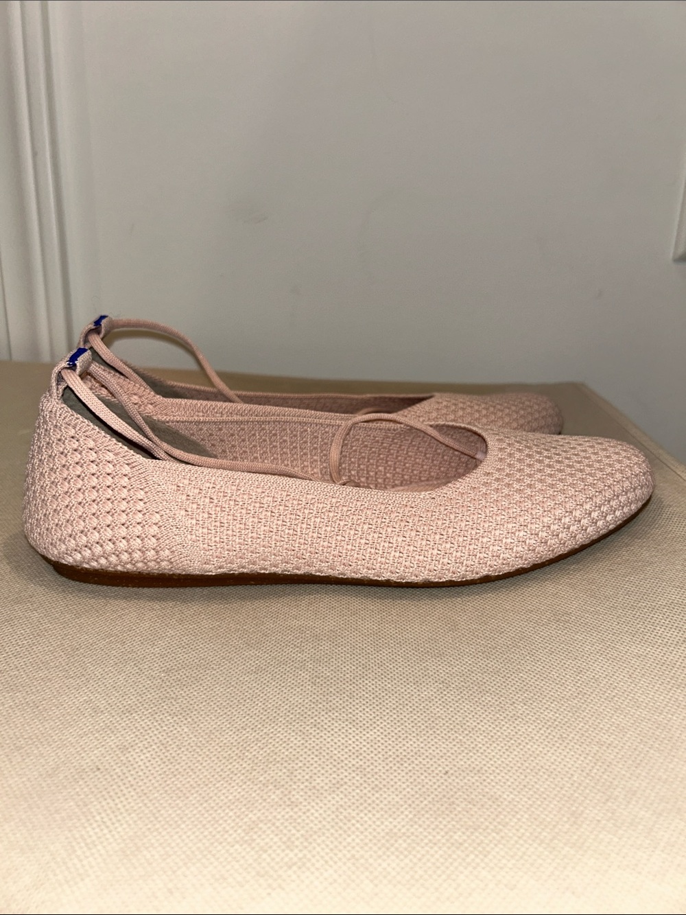 Rothy's The Square Wrap ballet flats in a light pink knit fabric, Size 7.5 - Picture 5 of 10